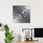 Blume des Lebens Chakra Gemstone Poster (Heimbüro)