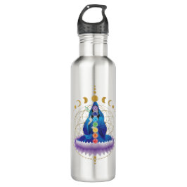 Blume des Lebens, Chakra, Göttin v2 Wasserflasche Edelstahlflasche