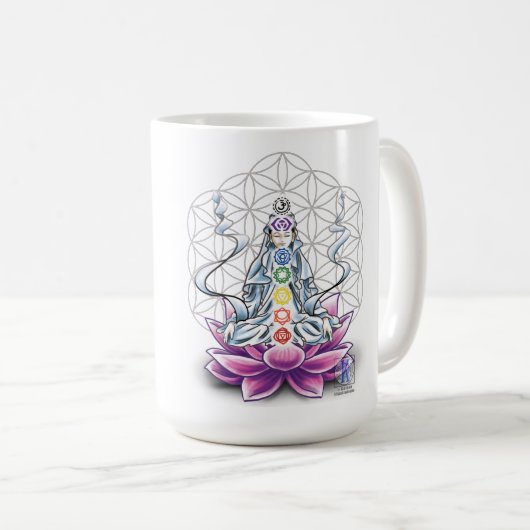 Blume des Lebens, chakra, Göttinklassiker-Tasse Kaffeetasse (VorderseiteRechts)