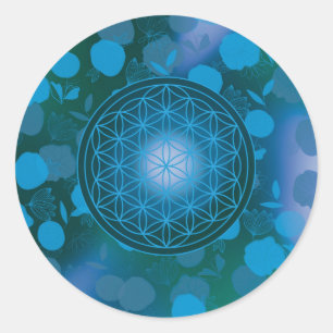 Blume des Lebens, Chakra, Zen, heilige Geometrie, Runder Aufkleber