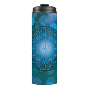 Blume des Lebens, Chakra, Zen, heilige Geometrie, Thermosbecher