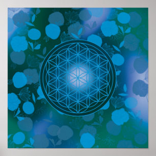 Blume des Lebens, Chakra, Zen, Poster