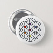 Blume des Lebens Chakras Gemstone Button (Vorne & Hinten)