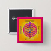 BLUME DES LEBENS - Chakras Yantra Button (Vorne & Hinten)