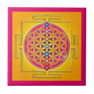 BLUME DES LEBENS - Chakras Yantra Fliese