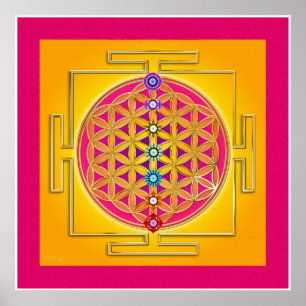 BLUME DES LEBENS - Chakras Yantra Poster