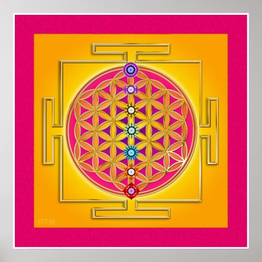BLUME DES LEBENS - Chakras Yantra Poster (Vorne)