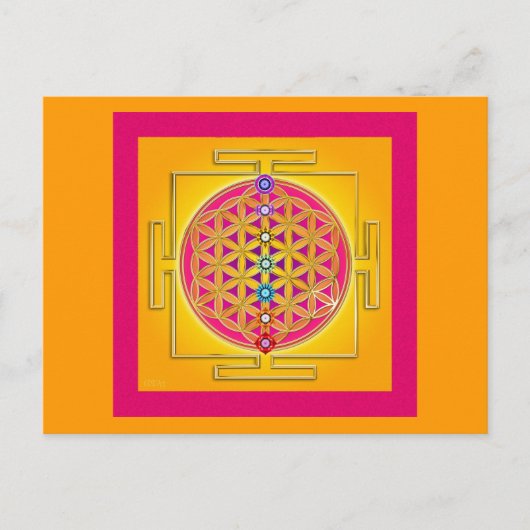 BLUME DES LEBENS - Chakras Yantra Postkarte (Vorderseite)