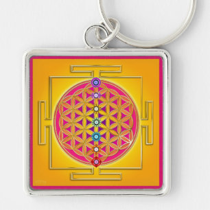 BLUME DES LEBENS - Chakras Yantra Schlüsselanhänger