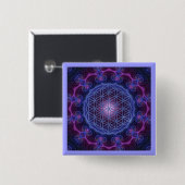 BLUME des Lebens/des Lebens des Lebens Mandala II Button (Vorne & Hinten)