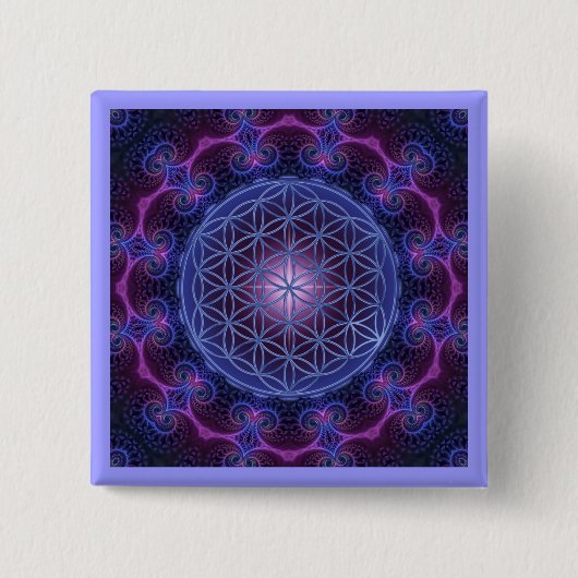 BLUME des Lebens/des Lebens des Lebens Mandala II Button (Vorderseite)