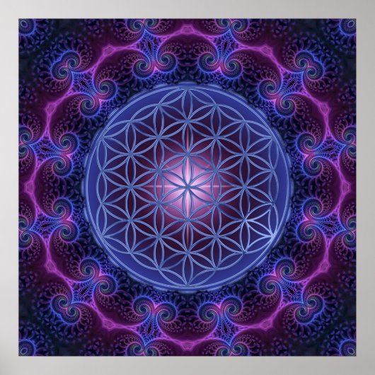 BLUME des Lebens/des Lebens des Lebens Mandala II Poster (Vorne)