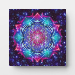 BLUME des Lebens/des Lebens des Lebens Mandala IV  Fotoplatte