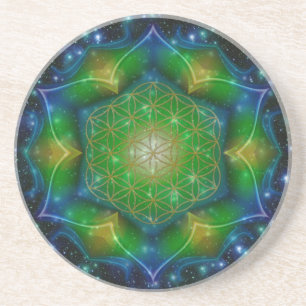 BLUME des Lebens/des Lebens des Lebens Mandala / P Getränkeuntersetzer