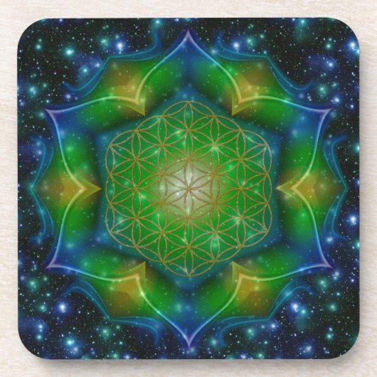 BLUME des Lebens/des Lebens des Lebens Mandala / P Getränkeuntersetzer (Vorderseite)