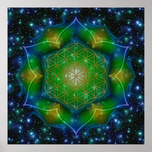 BLUME des Lebens/des Lebens des Lebens Mandala / P Poster (Vorne)