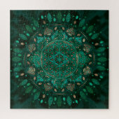 Blume des Lebens Dot Art Malachitgold Puzzle (Vertikal)