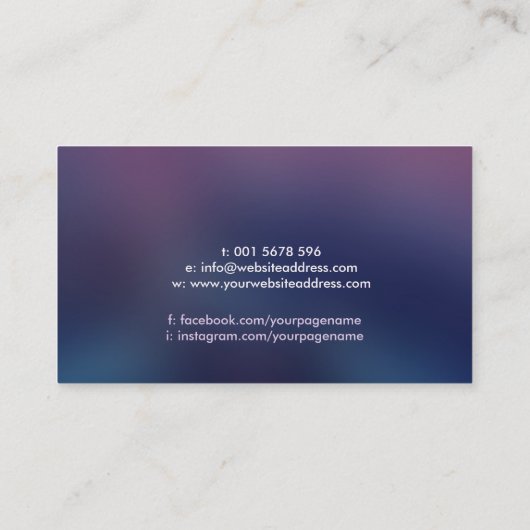 Blume des Lebens - Energieheilung - Reiki Visitenkarte (Rückseite)