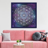 BLUME DES LEBENS - Erzengel Metatron Cube Leinwanddruck (Insitu (Wohnzimmer))
