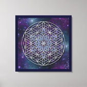BLUME DES LEBENS - Erzengel Metatron Cube Leinwanddruck (Vorderseite)