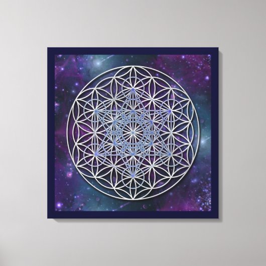 BLUME DES LEBENS - Erzengel Metatron Cube Leinwanddruck (Vorderseite)