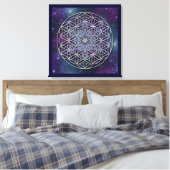 BLUME DES LEBENS - Erzengel Metatron Cube Leinwanddruck (Insitu (Schlafzimmer))