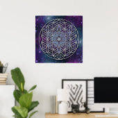 BLUME DES LEBENS - Erzengel Metatron Cube Poster (Heimbüro)