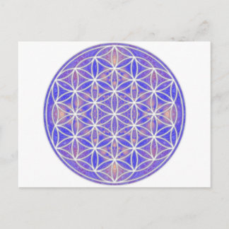 Blume des Lebens (Farbe 3) Postkarte