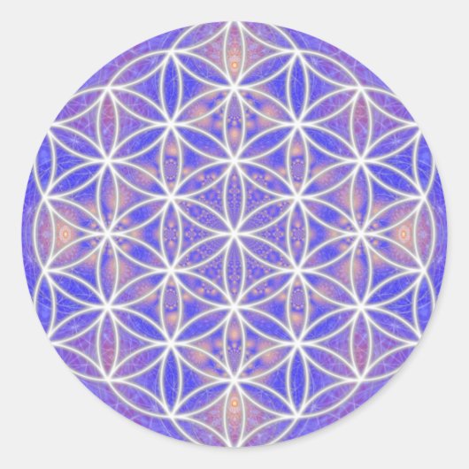 Blume des Lebens (Farbe 3) Runder Aufkleber (Vorderseite)
