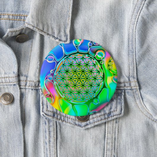 Blume des Lebens - farbenfroh 1 Button (Beispiel)