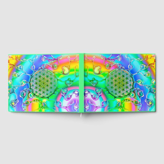 Blume des Lebens - farbenfroh 1 Gästebuch (Voll)