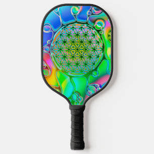 Blume des Lebens - farbenfroh 1 Pickleball Schläger
