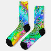 Blume des Lebens - farbenfroh 1 Socken (Linkes Detail)