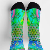 Blume des Lebens - farbenfroh 1 Socken (Oben)