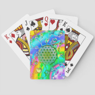 Blume des Lebens - farbenfroh 1 Spielkarten