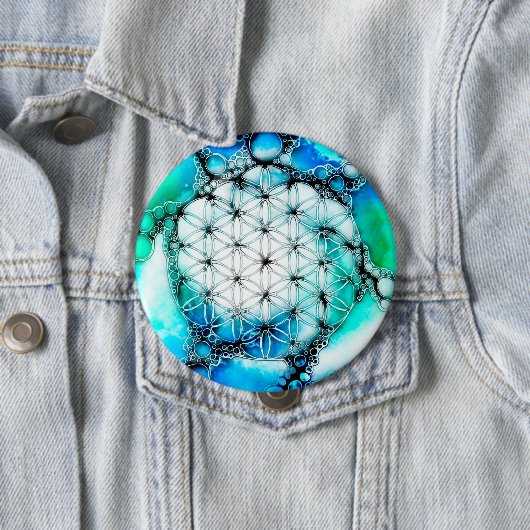 Blume des Lebens - farbenfroh 2 Button (Beispiel)