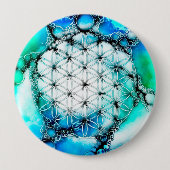 Blume des Lebens - farbenfroh 2 Button (Vorderseite)