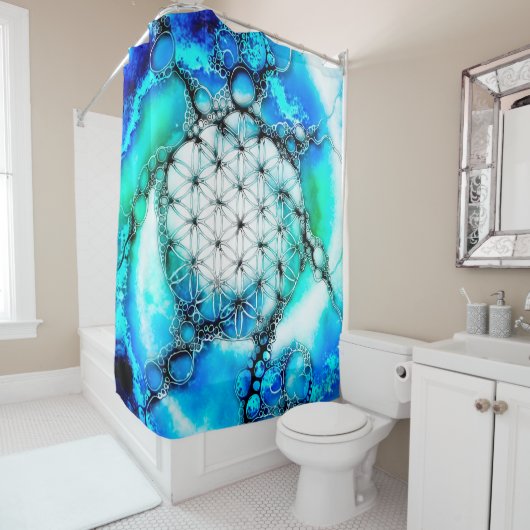 Blume des Lebens - farbenfroh 2 Duschvorhang (Beispiel)