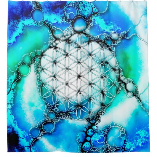 Blume des Lebens - farbenfroh 2 Duschvorhang (Vorderseite)