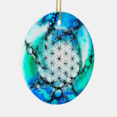 Blume des Lebens - farbenfroh 2 Keramik Ornament (Rechts)