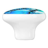 Blume des Lebens - farbenfroh 2 Keramikknauf (Seitenansicht)