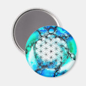 Blume des Lebens - farbenfroh 2 Magnet (Vorderseite/Rückseite)
