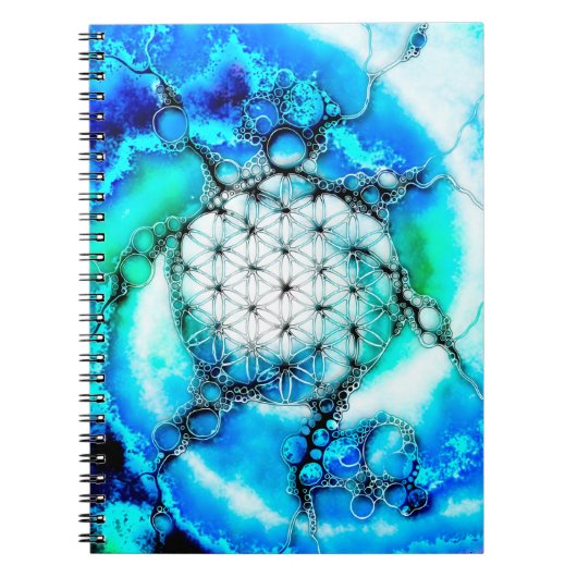 Blume des Lebens - farbenfroh 2 Notizblock (Vorderseite)