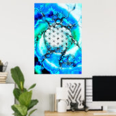 Blume des Lebens - farbenfroh 2 Poster (Heimbüro)