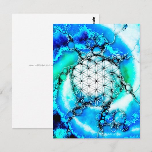 Blume des Lebens - farbenfroh 2 Postkarte (Vorne/Hinten)