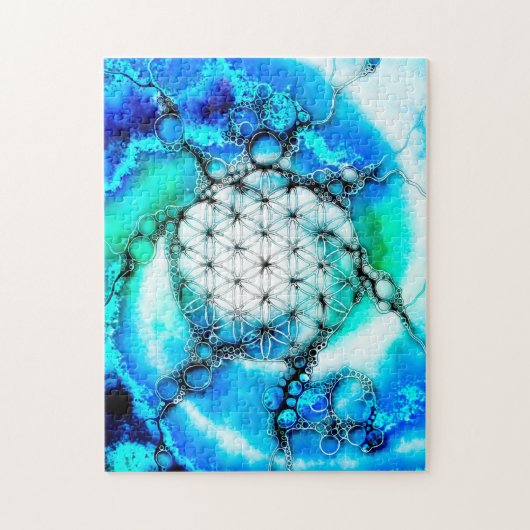 Blume des Lebens - farbenfroh 2 Puzzle (Vertikal)