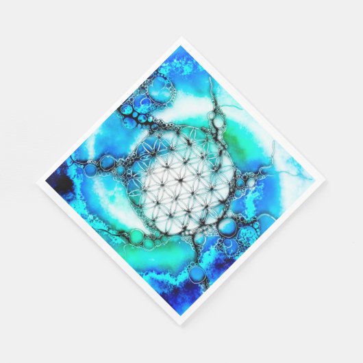 Blume des Lebens - farbenfroh 2 Serviette (Ecke)