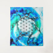 Blume des Lebens - farbenfroh 2 Wandteppich (Vorderseite)