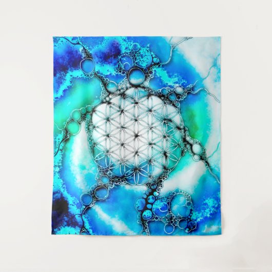 Blume des Lebens - farbenfroh 2 Wandteppich (Vorderseite)