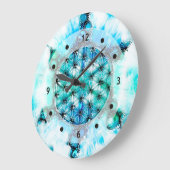 Blume des Lebens - farbenfroh 3 Große Wanduhr (Winkel)